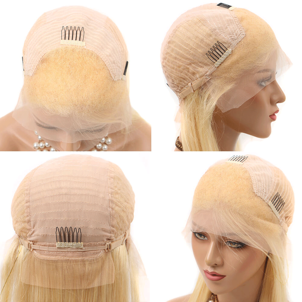 ash blonde deep wave wig