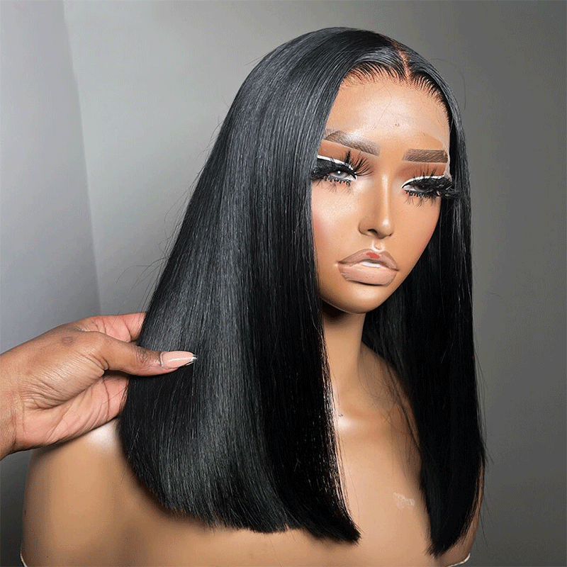 Yellow Band 13x4 Transparent Lace Frontal Straight Bob Wig On Sale Only $80