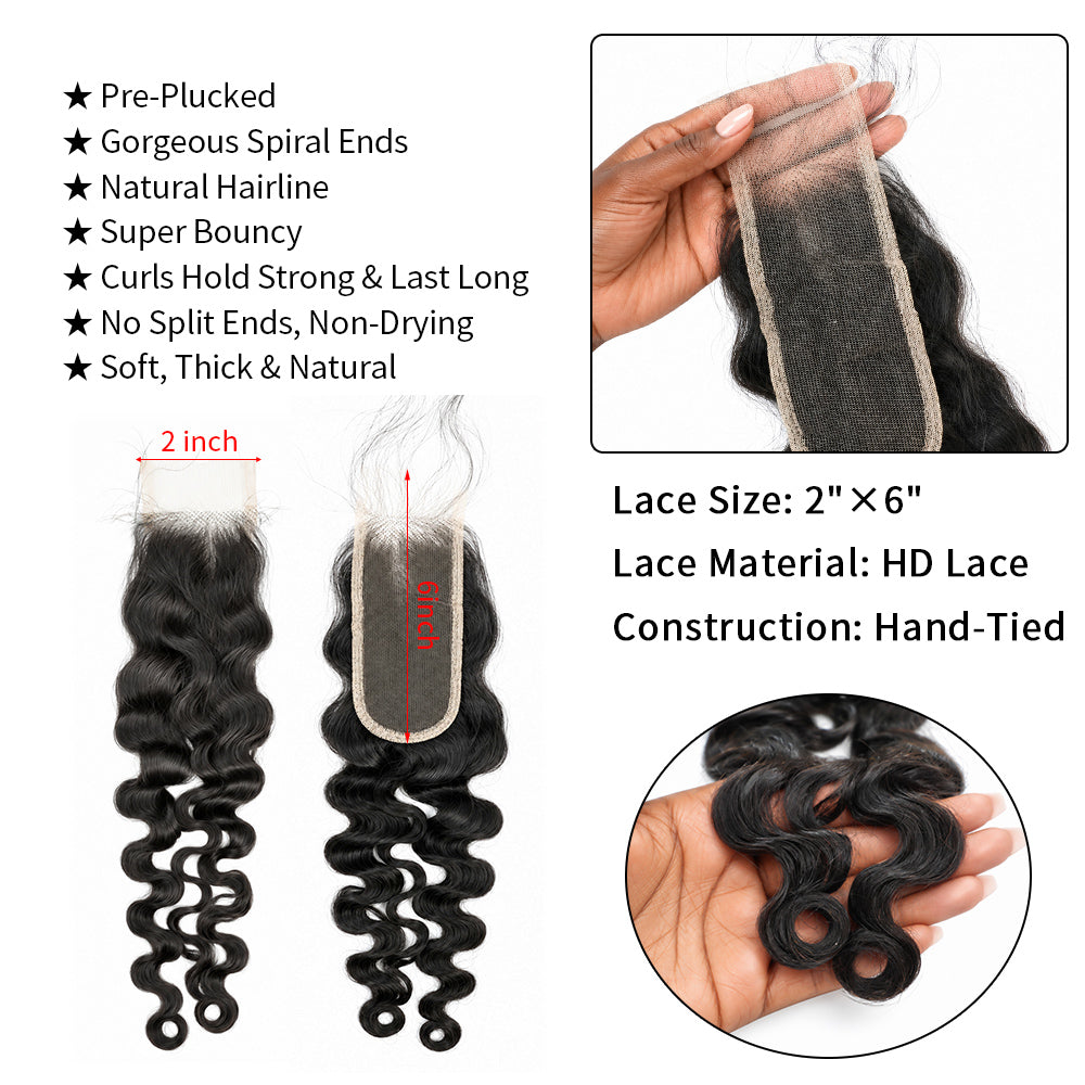 Indian Curly 2x6 closure