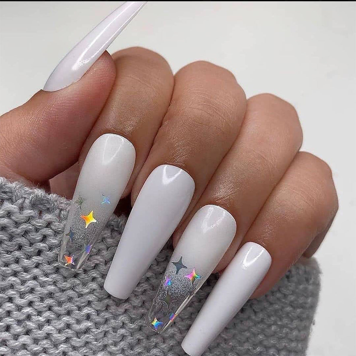 24 Pcs Long False Nails For One Set . Buy 5 Get 1 Free .Code is : Nails05
