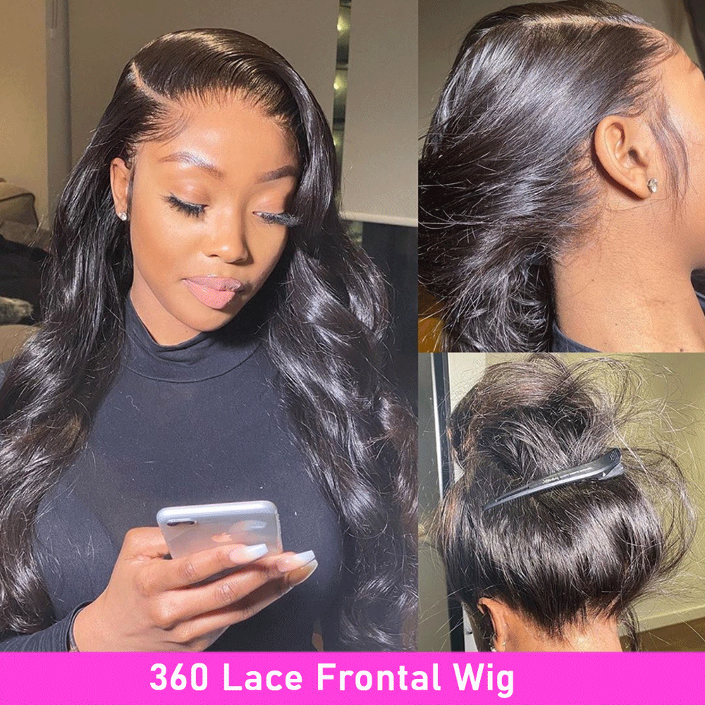 pre plucked 360 lace wig human hair