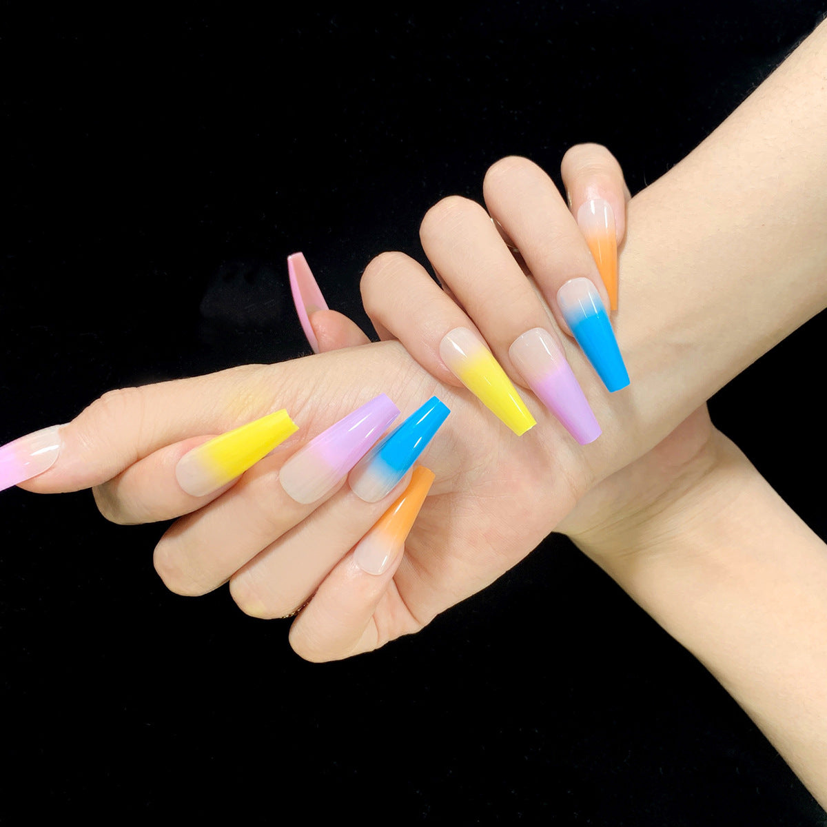 24 Pcs Long False Nails For One Set . Buy 5 Get 1 Free .Code is : Nails05