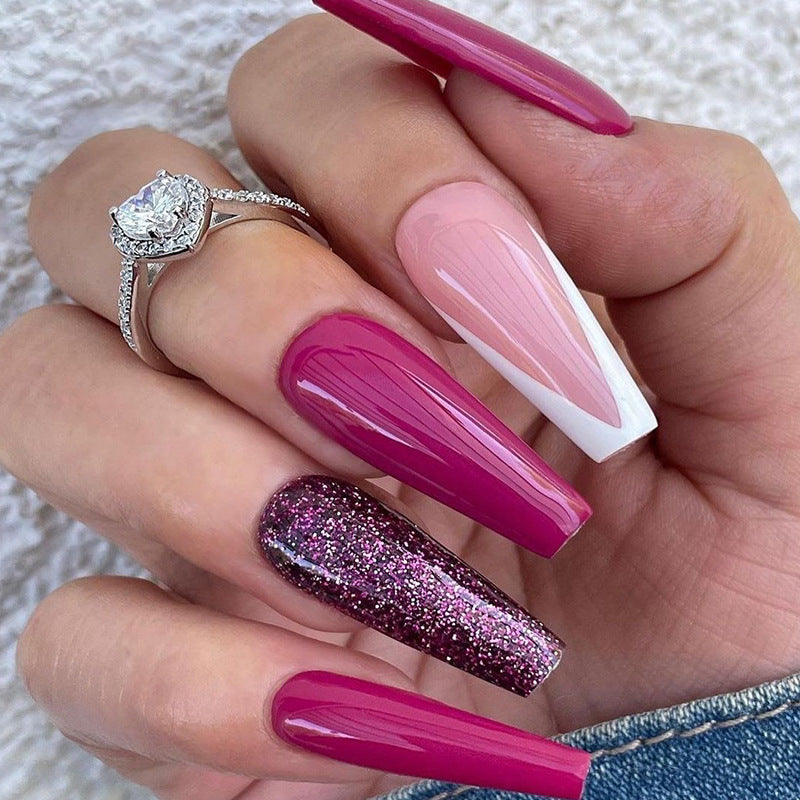 24 Pcs Long False Nails For One Set . Buy 5 Get 1 Free .Code is : Nails05