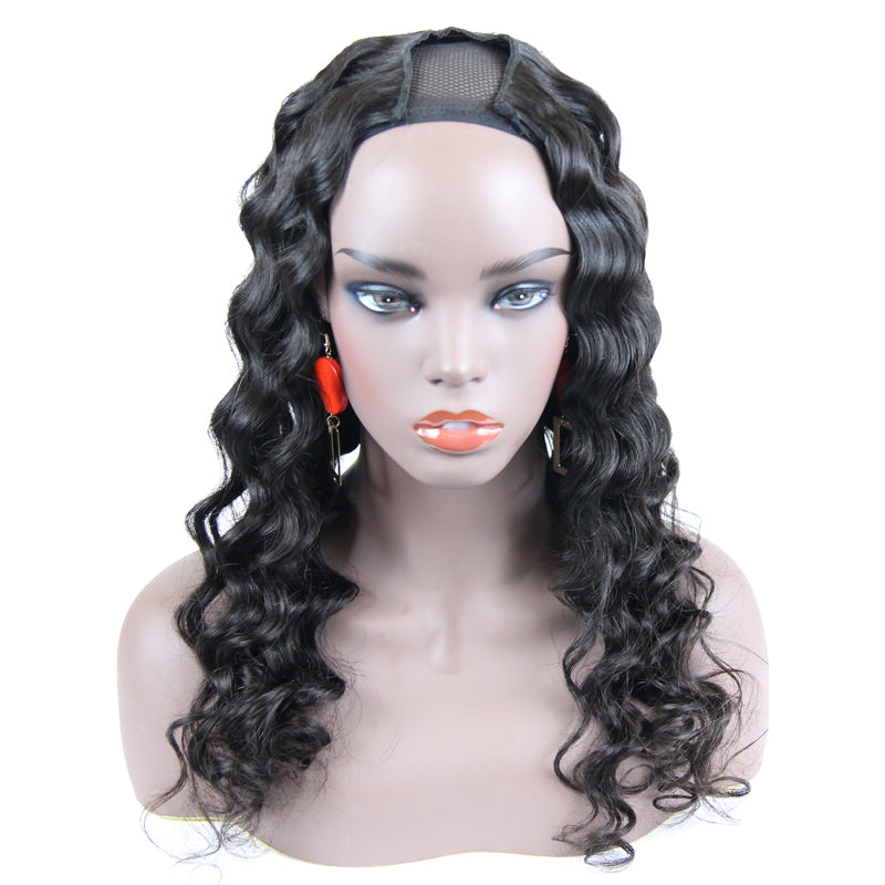 Blue Band V Part Wig / U Part Wig 250% Density
