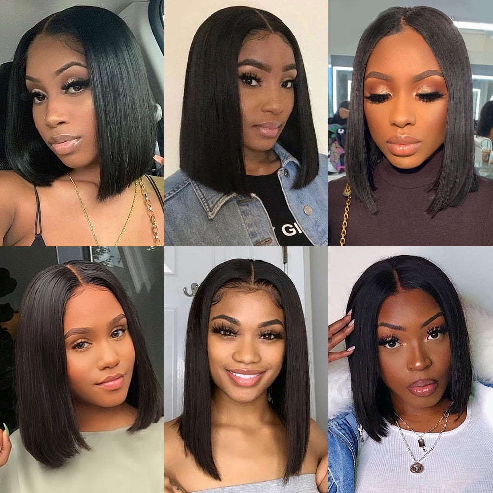 8 inch straight bob wig