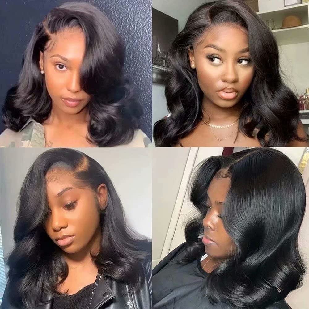 13x6 HD Lace Side Part Short Body Wave Bob Wig Human Hair-Berrys Hair