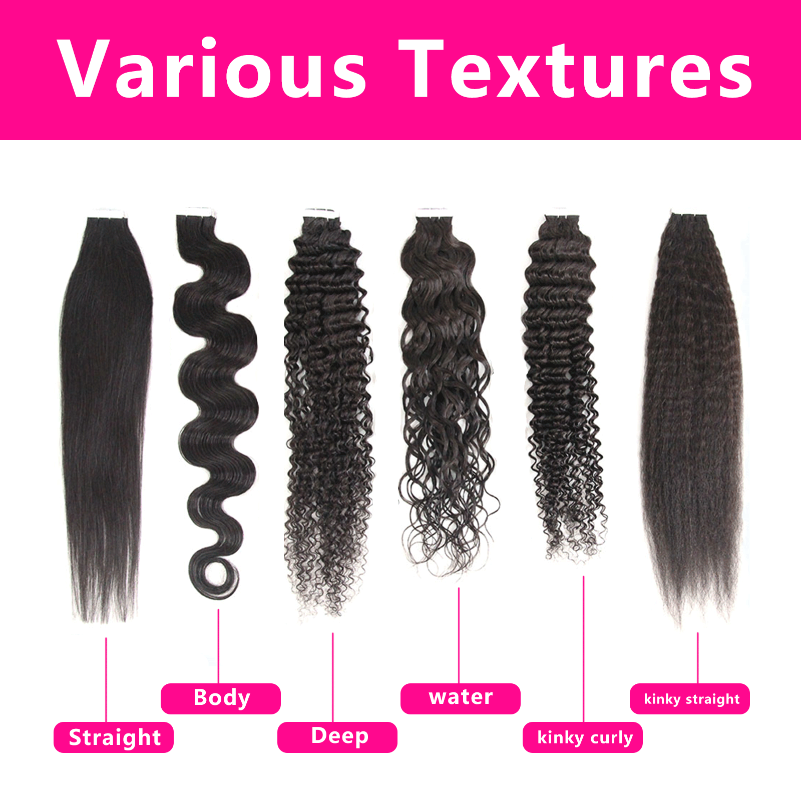 Tape Hair 3 Bundles (60pcs) for a package