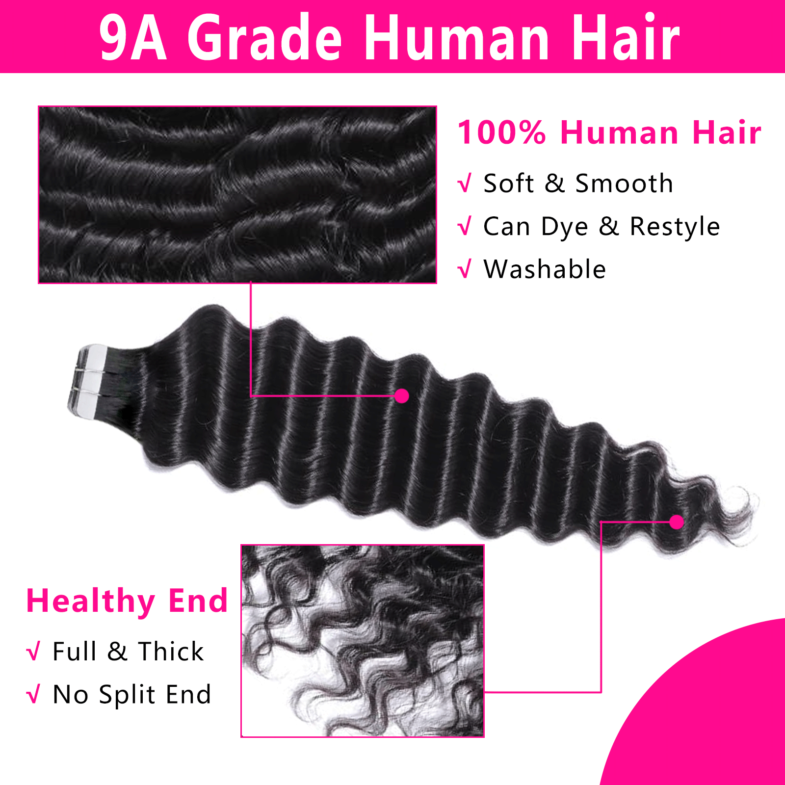 Tape Hair 4 Bundles (80pcs) for a package