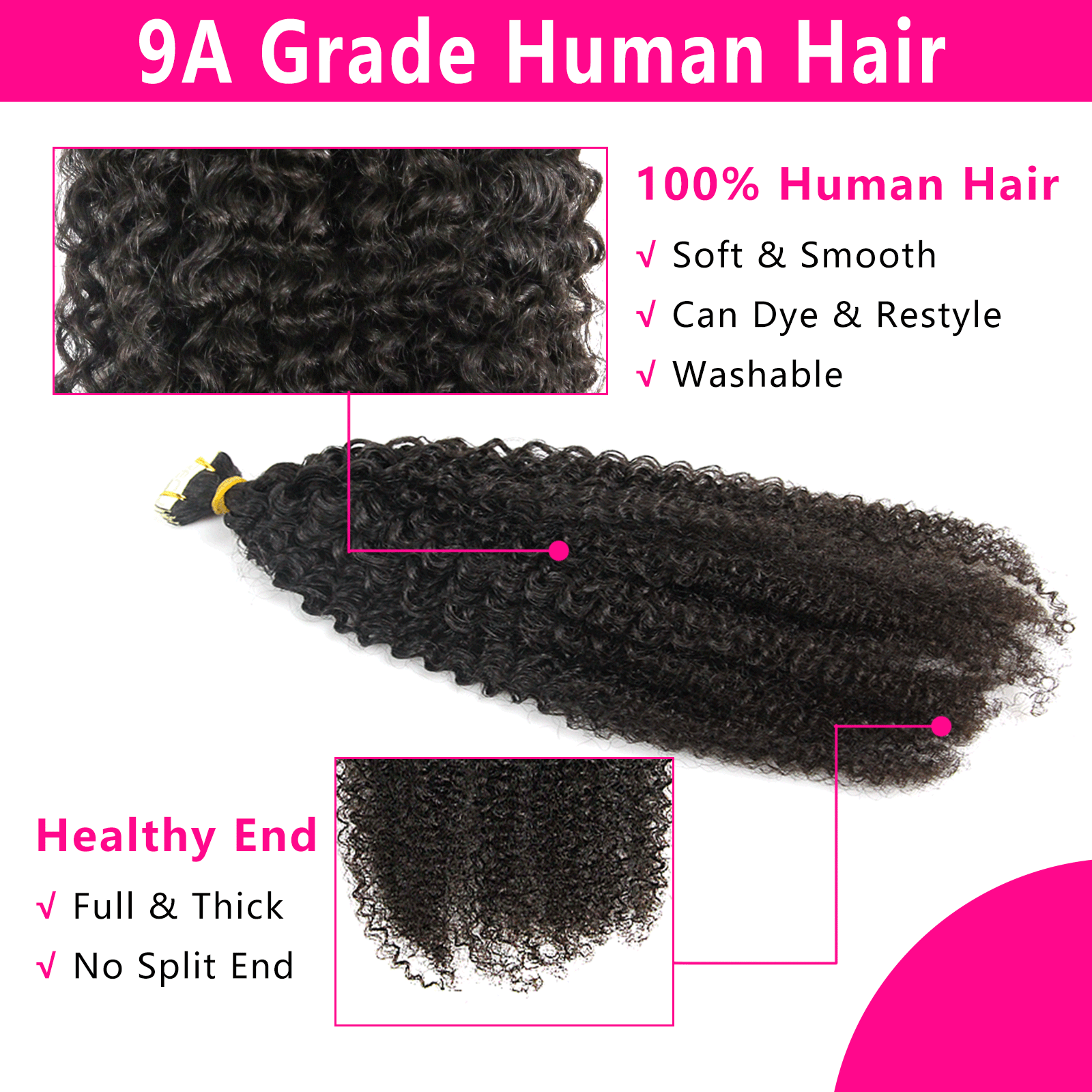 Tape Hair 3 Bundles (60pcs) for a package