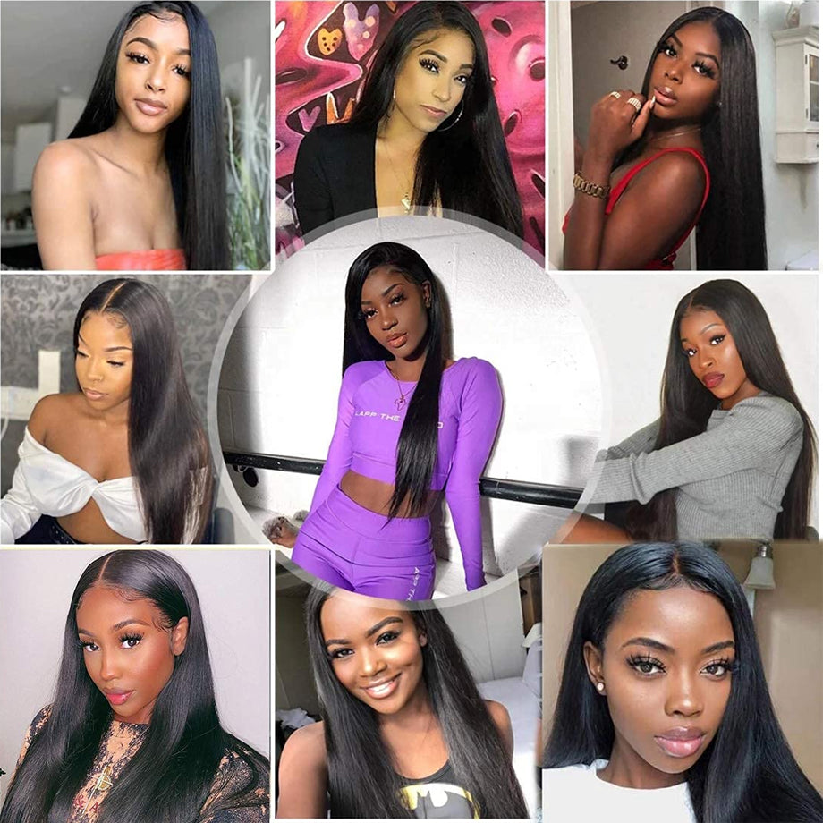 straight human hair wig
